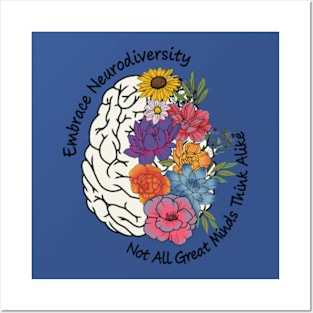 Not All Great Minds Think Alike, Autism Awareness, Neurodiversity Posters and Art